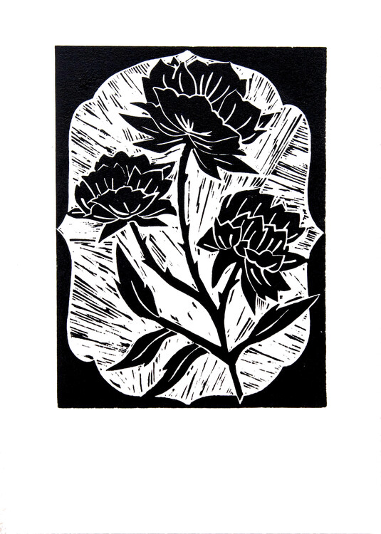 Poster Black Flowers 4