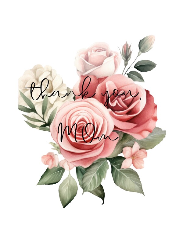 Poster flowers, roses, mothers's day, minimalism