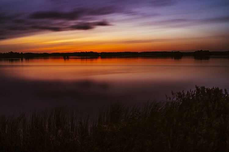 Poster Long exposure of lake sunset