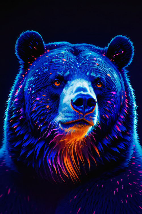 Плакат Blacklight Bear