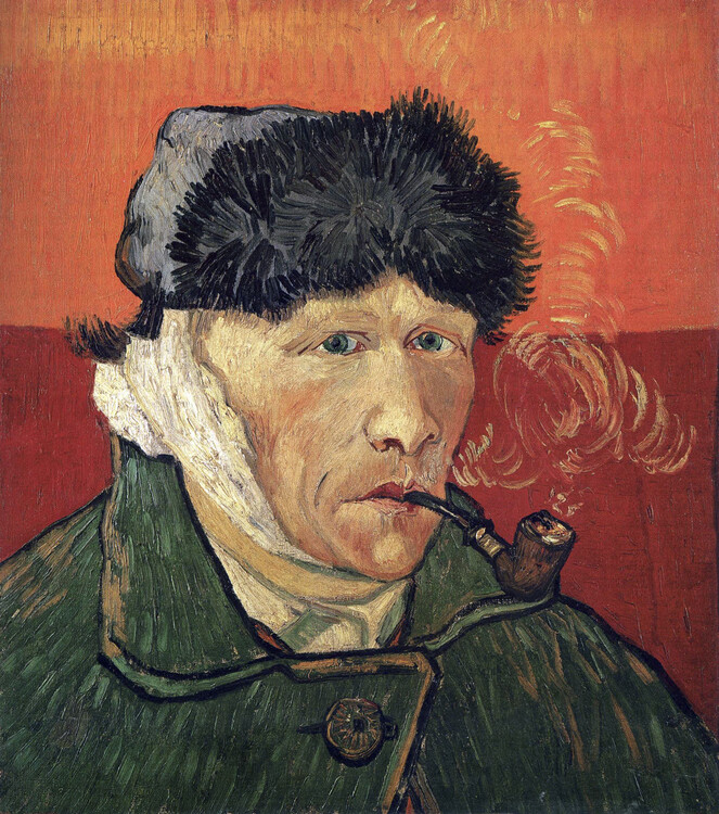 Canvas Print Self-Portrait with Bandaged Ear and Pipe (1889)