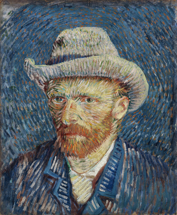 Canvas Print Self-Portrait with Grey Felt Hat (1887)