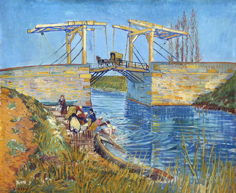 Canvas Print The Langlois Bridge at Arles with Women Washing (1888)