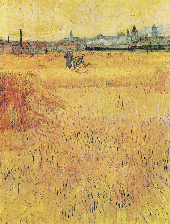 Canvas Print Wheat field with View of Arles (1888)