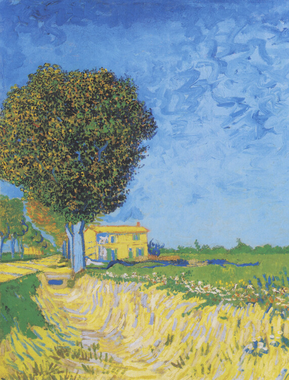 Sticker Avenue at Arles with houses (1888)