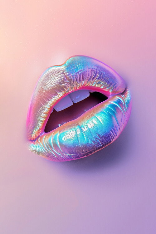 Poster Ahina - green and pink