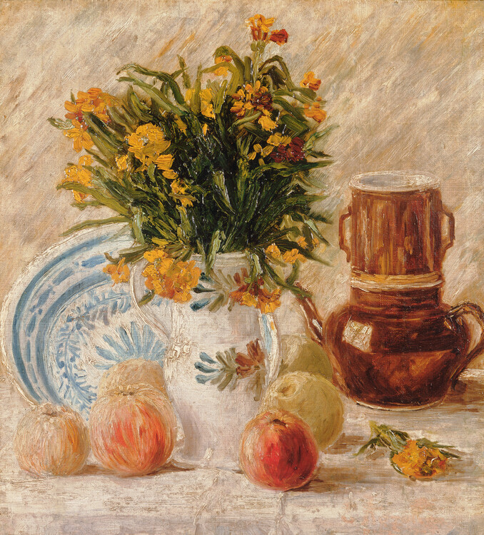Poster Vase with Flowers, Coffeepot and Fruit