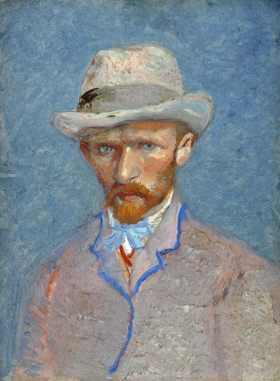 Poster Self-Portrait with gray felt hat, 1887