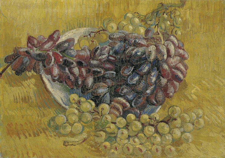 Canvas Print Grapes par Gogh, Vincent, van . Oil on canvas, size : 33x46,3, 1887, Van Gogh Museum, Amsterdam