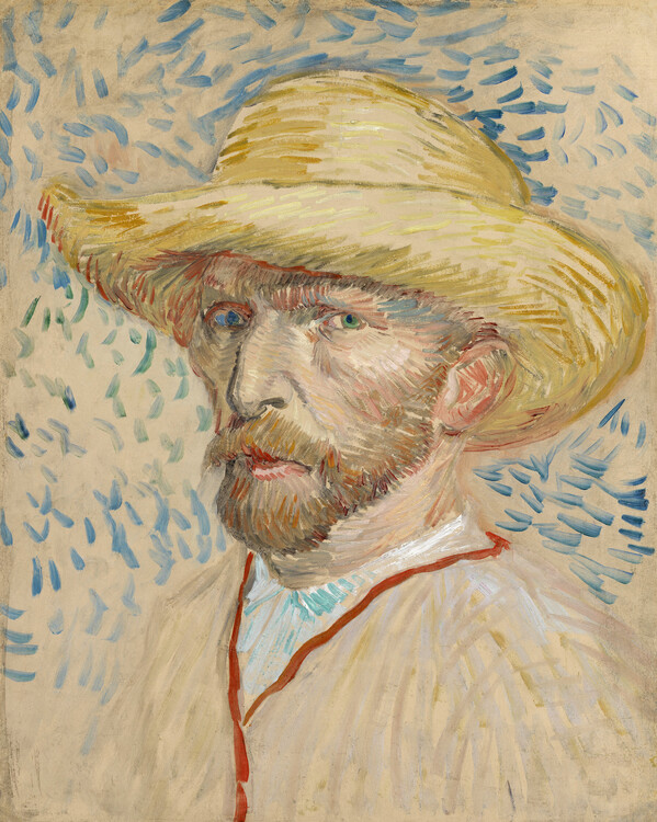 Poster Self Portrait with Straw Hat, 1887