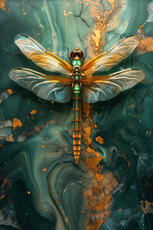Poster Smaragd Dragonfly