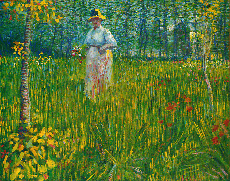Poster A Woman Walking in a Garden (1887)