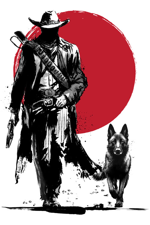 Poster Lone gunfighter and cub