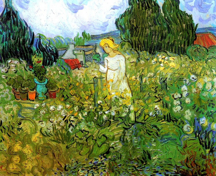 Canvas Print Mademoiselle Gachet in her garden at Auvers-sur-Oise