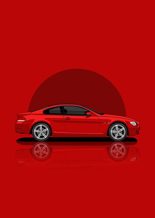 Poster Car on Red