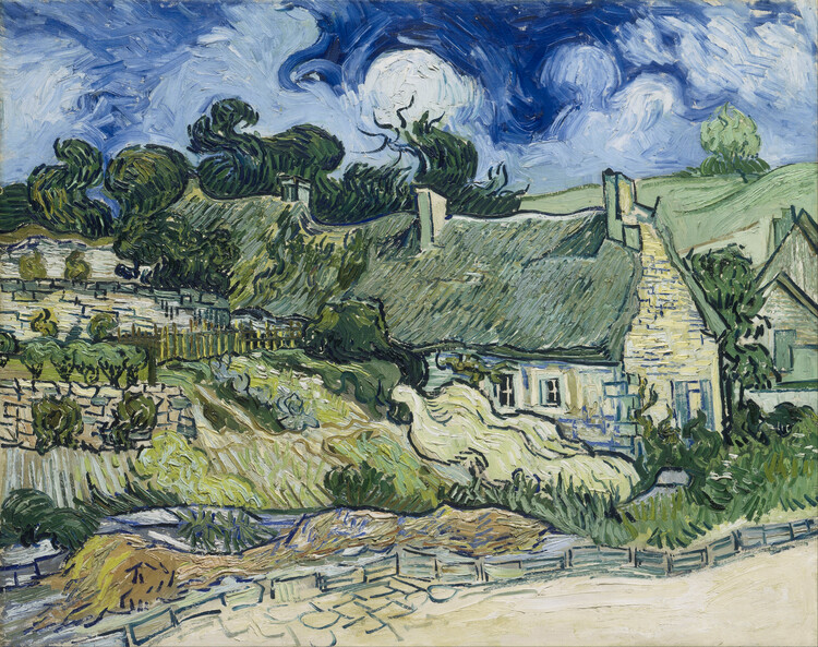 Canvas Print Thatched cottages at Cordeville, Auvers-sur-Oise