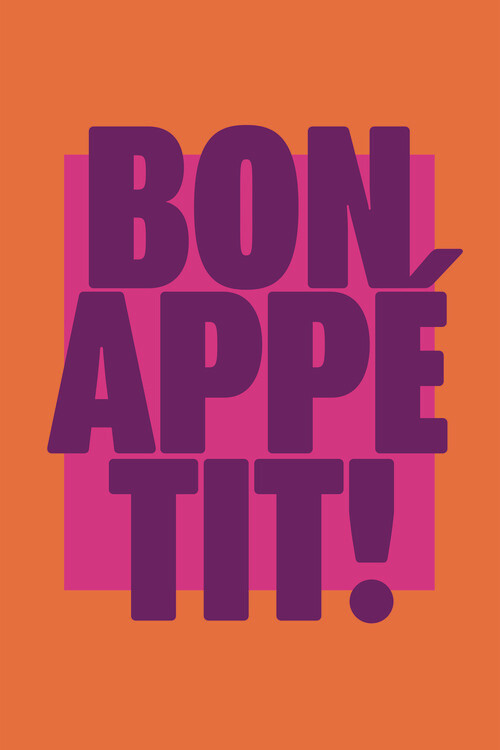Poster Malou Studio - Bon Appetit - Orange