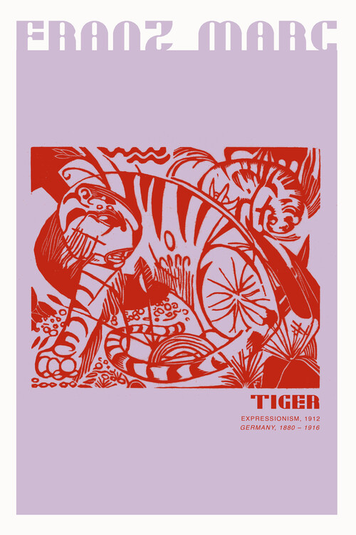 Poster Malou Studio - Abstract Tiger - Lilac