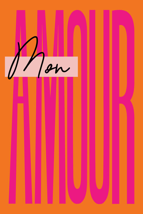 Poster Malou Studio - Mon Amour - Orange