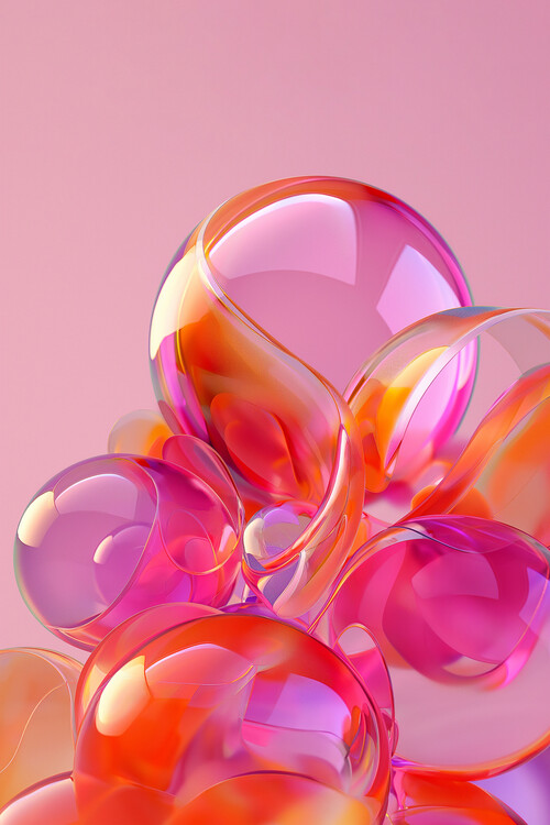 Poster Malou Studio - Pink and Orange Glass Balls 01