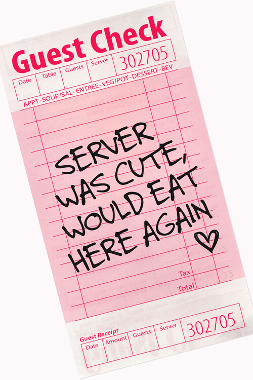 Poster Malou Studio - Guest Check  Server was cute