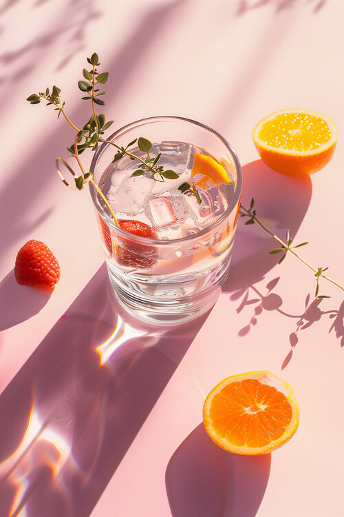 Poster Malou Studio - Pink Summer Cocktail
