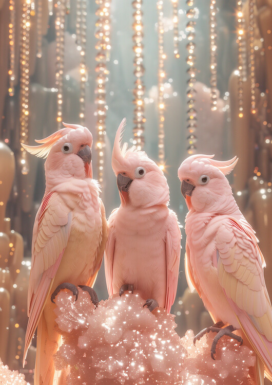 Poster Malou Studio - Pink Cockatoos