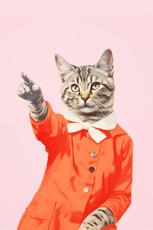 Poster Malou Studio - Cat in a Orange dress