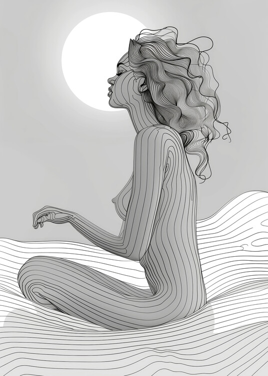 Plagát Lines Art Woman