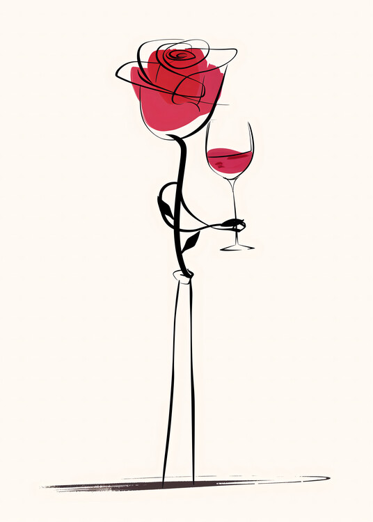 Sticker Wine Rose