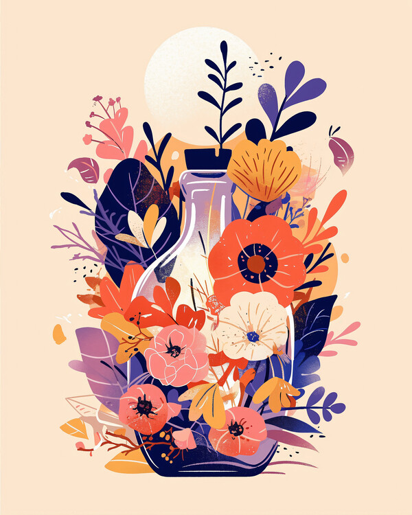 Plakát Minimalist Flowers Art prints, modern floral wall decor