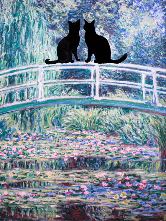 Poster Cats in Love on Monet's Bridge