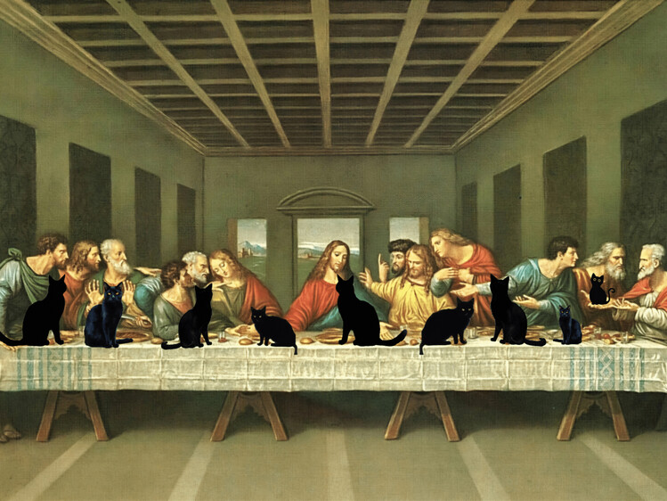 Canvas Print The Cats Last Supper