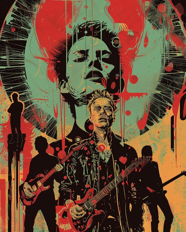 Plakát Colorful Psychedelic Illustration rock band