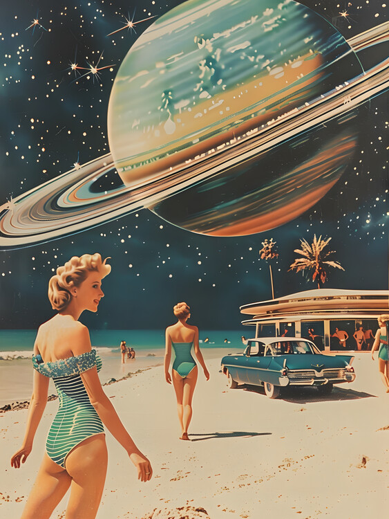 Canvas Print Retro Sci-fi Holidays