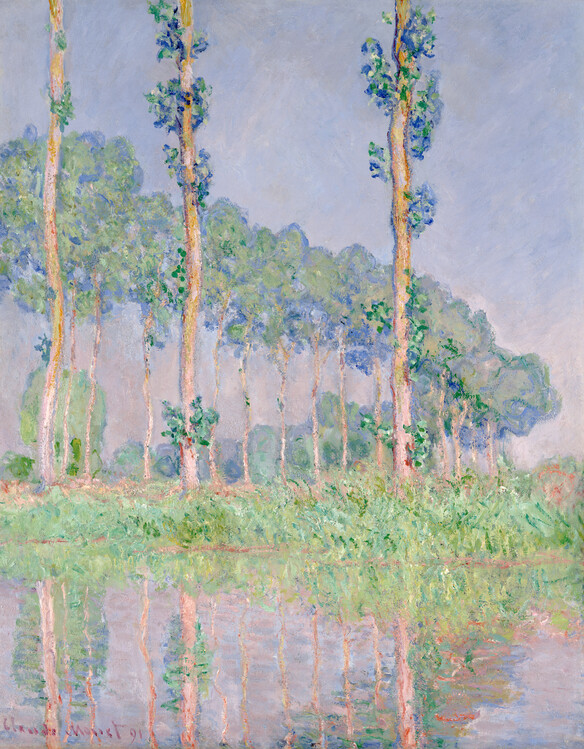 Tableau sur toile Poplars, Pink Effect (1891)