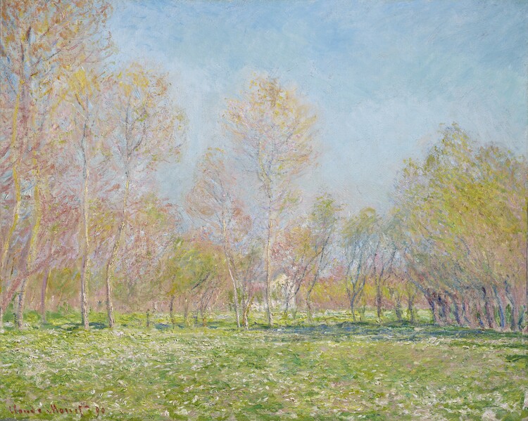 Levně Plakát, Obraz - Spring in Giverny (1890), Claude Monet, 40 × 30 cm