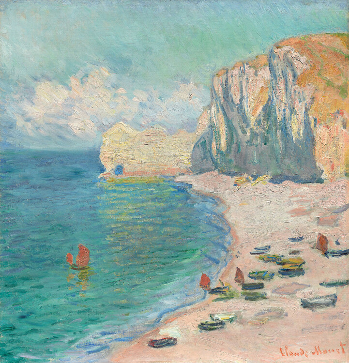 Poster The Beach and the Falaise d'Amont (1885)