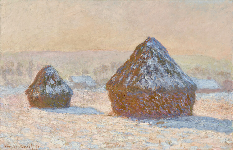 Poster Wheatstacks, Snow Effect, Morning (1891)
