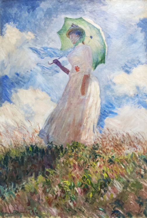 Canvas Print Woman with Parasol turned to the Left (1886)