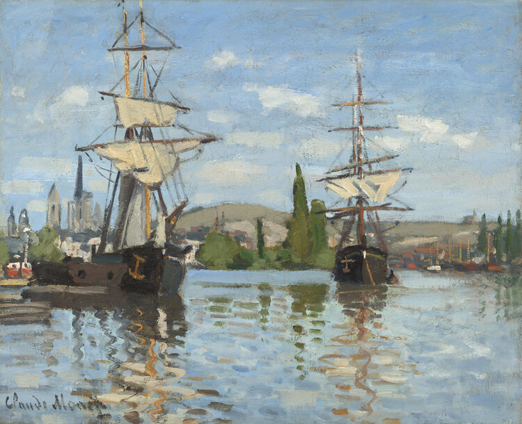 Canvas Print Ships Riding on the Seine at Rouen (1872-73)