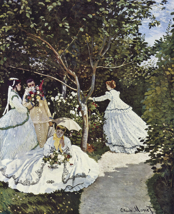 Obraz na plátně Women in the Garden (1866)