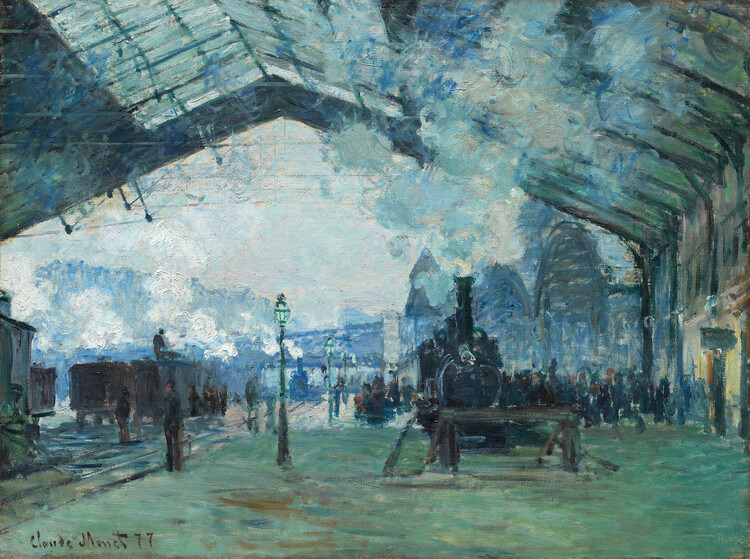 Canvas Print Arrival of the Normandy Train, Gare Saint-Lazare (1887)