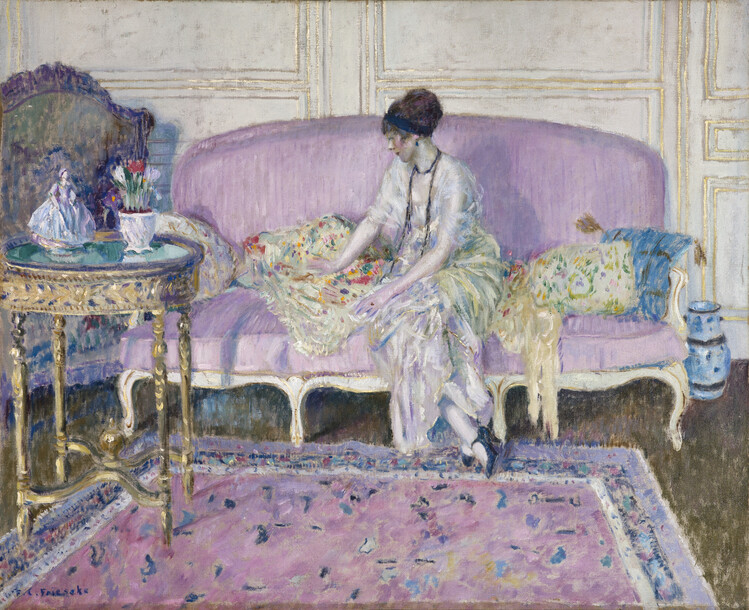 Poster Woman Seated on Sofa in Interior (1912–14)