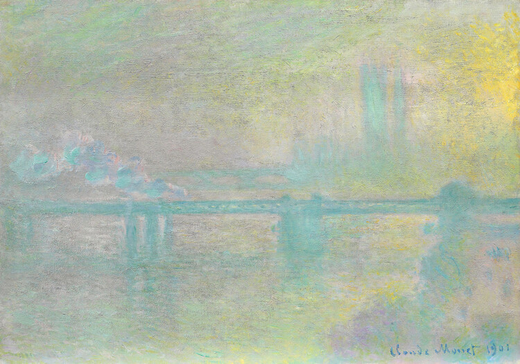 Tablou pe pânză Charing Cross Bridge, London (1901)