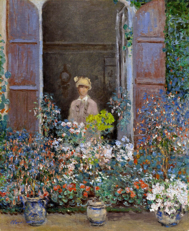 Levně Plakát, Obraz - Camille at the Window, Argenteuil, Claude Monet, 32.7 × 40 cm