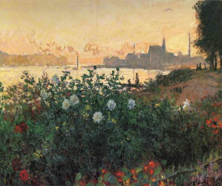 Poster Flowered Riverbank, Argenteuil (1877)