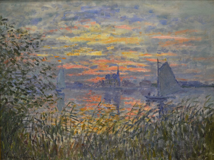 Levně Plakát, Obraz - Marine View with a Sunset, Claude Monet, 40 × 30 cm