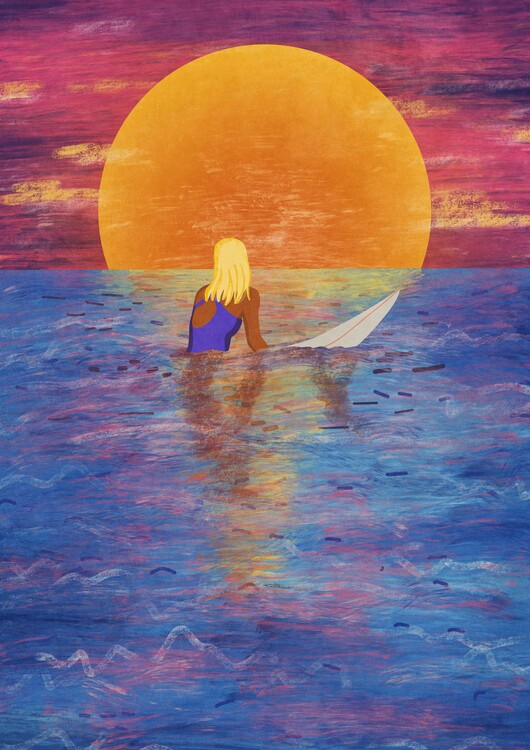 Cuadro en lienzo Surfer Girl