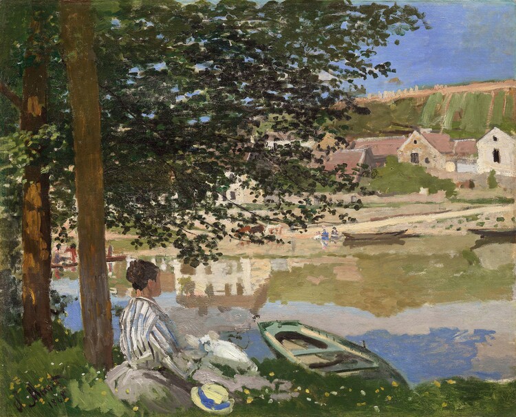 Canvas Print On the Bank of the Seine, Bennecourt (1922)